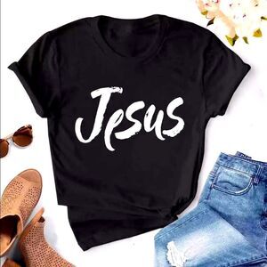 ⭐️ Brand New Medium Black Jesus  Printed T-shirt Women